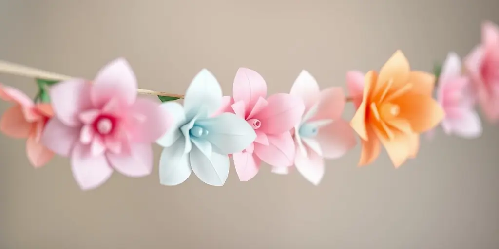 Girlande aus Papierblumen