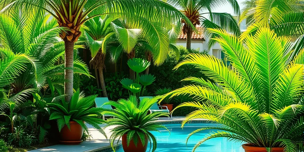 Grüne Oase: Pflanzen am Pool