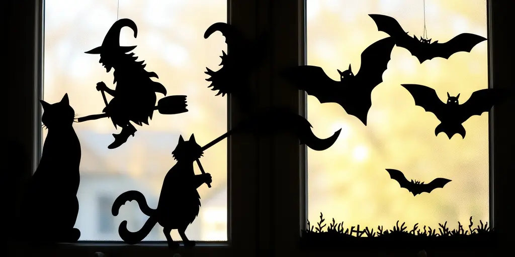 Gruselige Silhouetten im Fenster