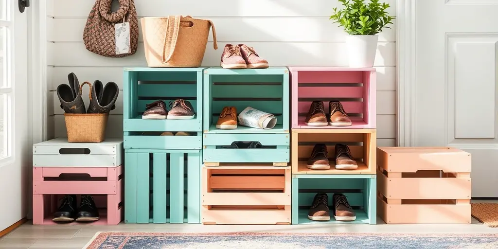 Holzkisten als Ordnungshelfer