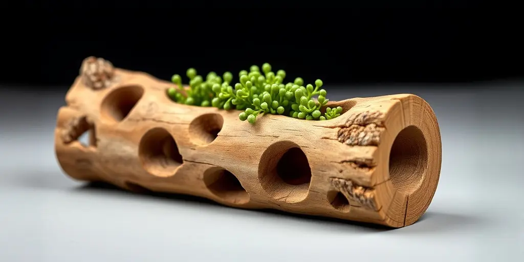 Holzstamm als Pflanztopf