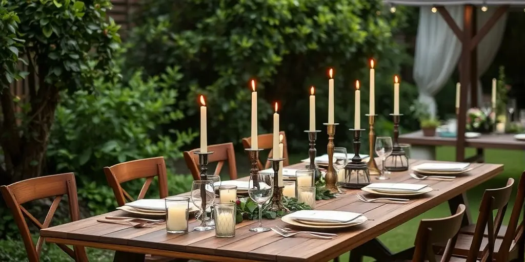 Kerzen als Tischdeko