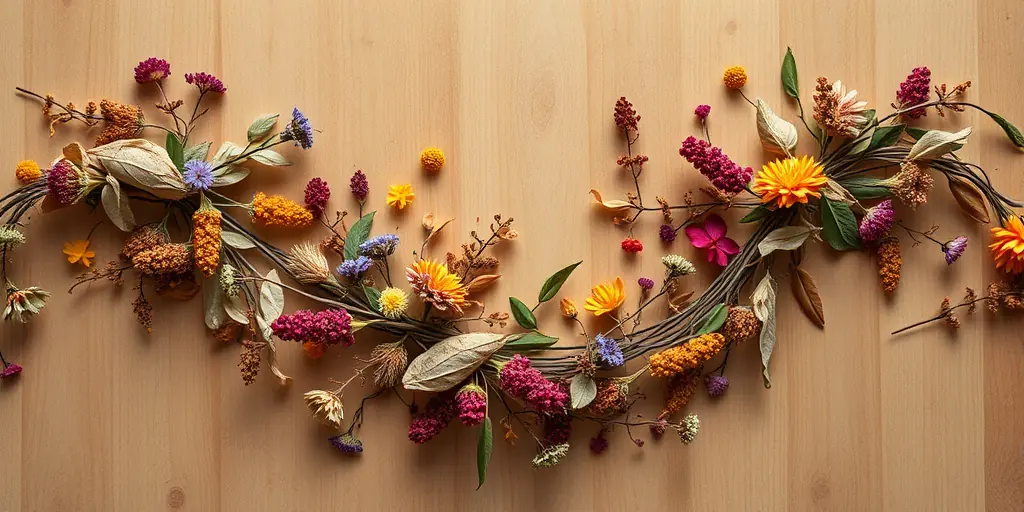 Ketten mit getrockneten Elementen