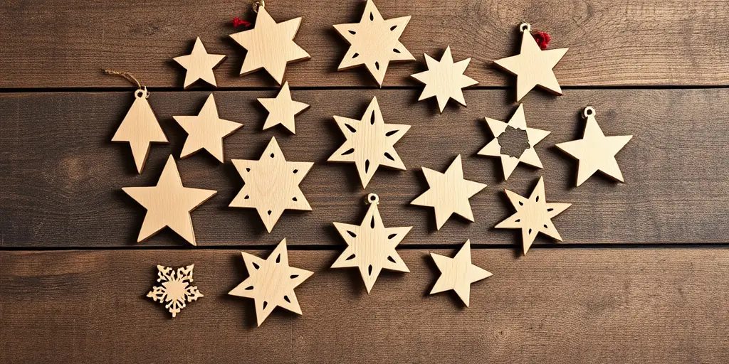 Klassischer Tannenbaumschmuck aus Holz