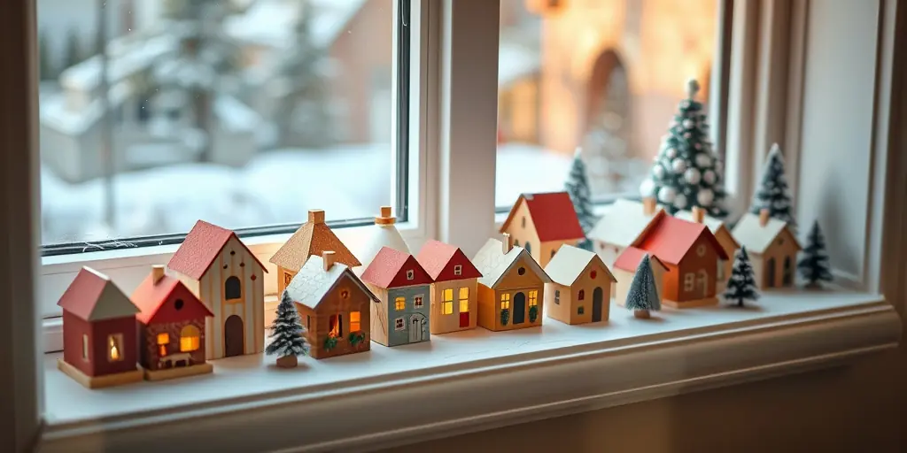 Mini-Weihnachtsdorf aus Holz