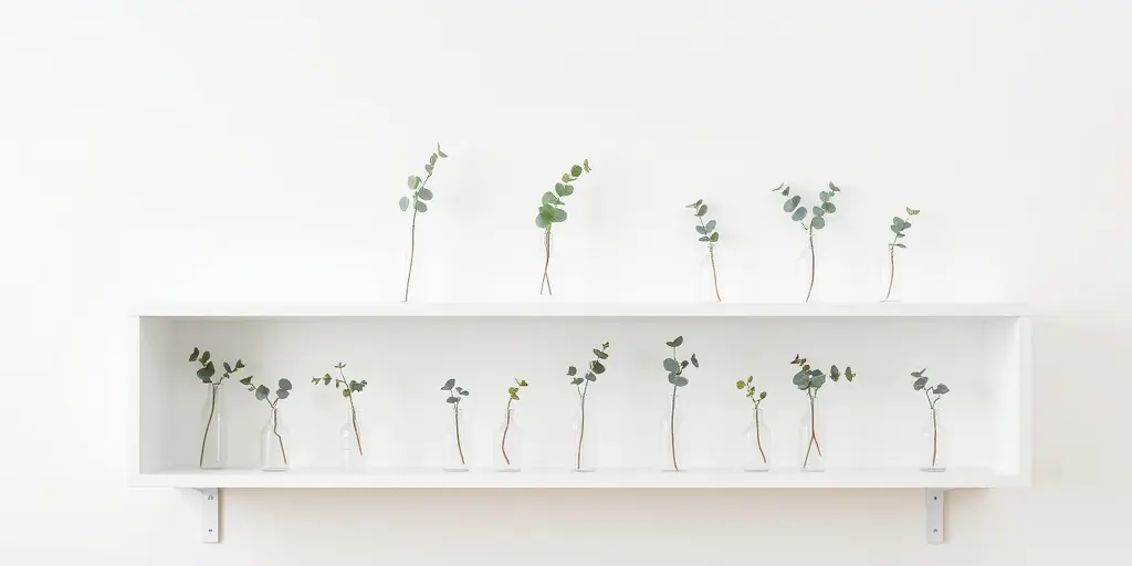 Minimalistische Eukalyptus-Arrangements
