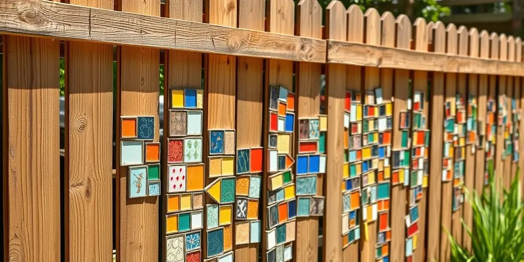 Mosaik-Kunst am Zaun