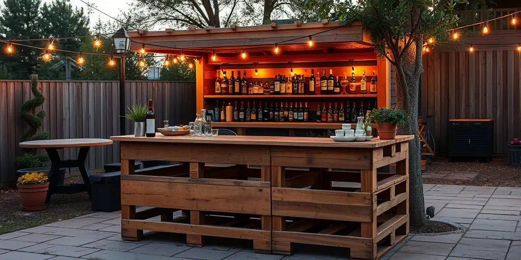 Outdoor-Bar aus Paletten