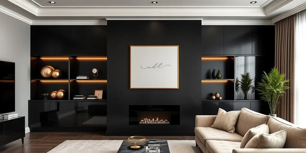 Schwarz und Gold in kleinen Räumen