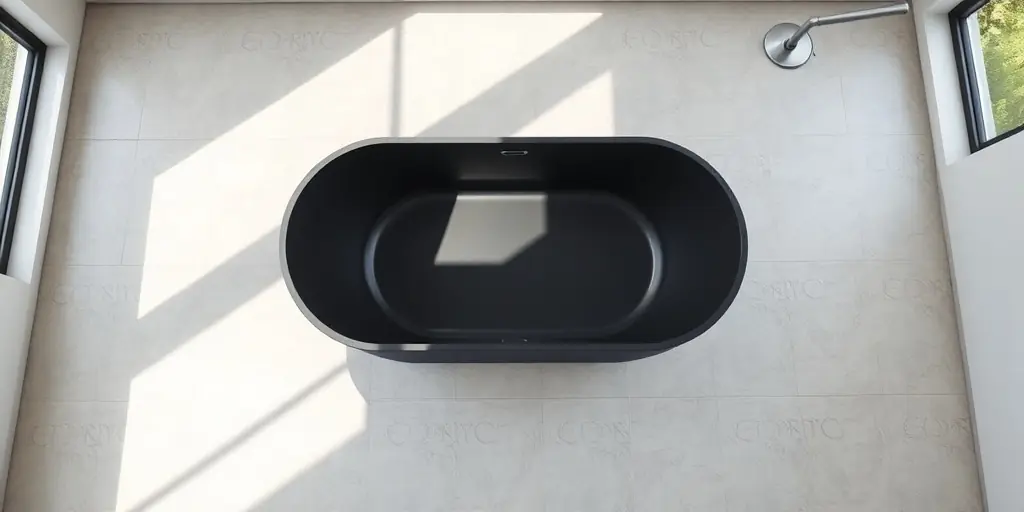 Schwarze Badewannen als Statement