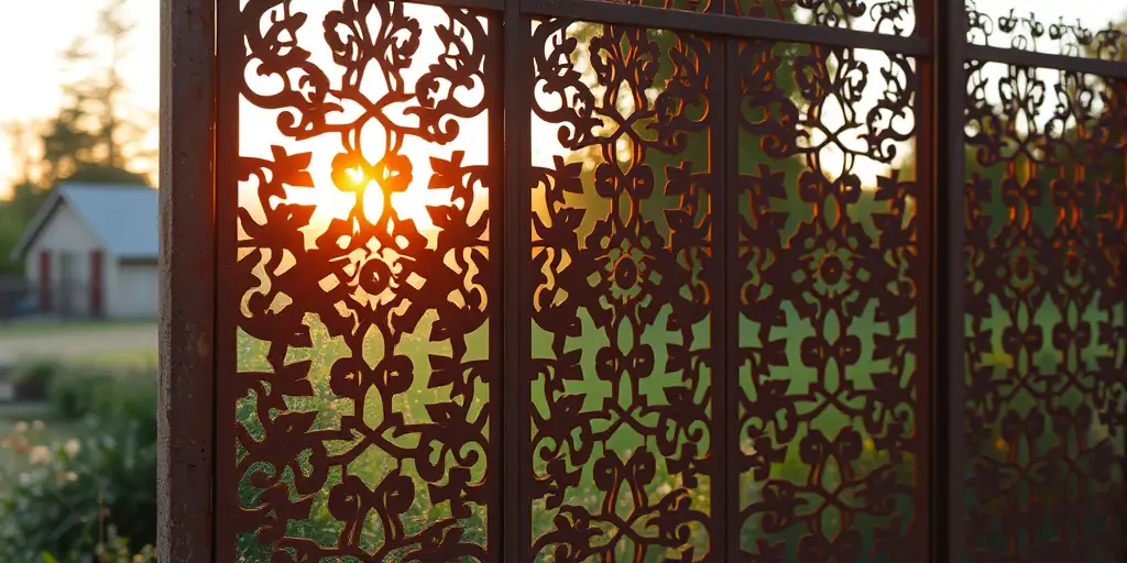 Sichtschutz mit Rost-Elementen