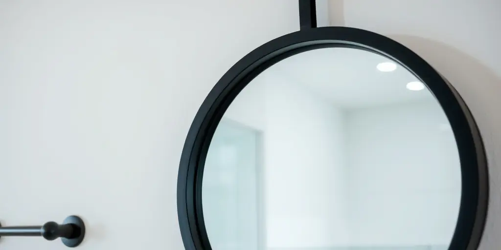 Spiegel mit schwarzem Rahmen