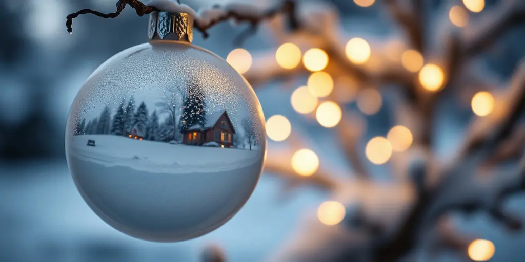 Weihnachtskugeln im Freien